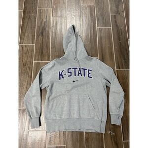 Nike Kansas State Wildcats Hoodie Mens L Gray K State NCAA Sweatshirt